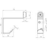 Buffered Hat and Coat Hook - 82mm - Satin Stainless Steel - tradefit - 2
