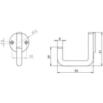 Robe Hook - 55mm - Satin Stainless Steel - tradefit - 2