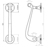 Scroll Door Knocker - 135mm - Satin Chrome - tradefit - 2