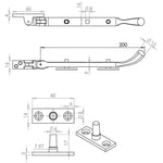 Bulb End Casement Window Stay - 200mm - Polished Chrome - tradefit - 2