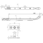 Bulb End Casement Window Stay - 250mm - Polished Chrome - tradefit - 2