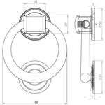 Ring Door Knocker - 105mm - Polished Brass - tradefit - 2