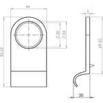 Rim Cylinder Pull - 86x44mm - Satin Chrome - tradefit - 2