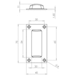 Rectangular Flush Cabinet Door Pull - 75mm - Polished Chrome - tradefit - 3