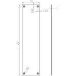 Door Finger Push Plate - 305x75mm - Polished Brass - tradefit - 2