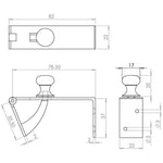 Counter Flap Catch - 76mm - Polished Chrome - tradefit - 2