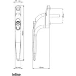 Yale Espagnolette Window Handle Straight - 40mm - Chrome - tradefit - 7