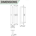 Pull Handle On PULL Engraved Plate 300x19mm Pull on 375x75x3mm Plate - SAA Satin Aluminium - tradefit - 4