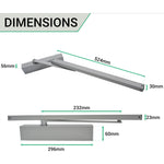 Arrone AR8209 Track Arm Size 2 - 4 Fire Door Closer - Silver - tradefit - 3