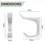 Aluminium Heavy Duty Architectural Hat & Coat Hook - 90mm - SAA Satin - tradefit - 3