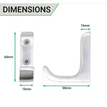 Aluminium Heavy Duty Architectural Robe / Coat Hook - 60mm - SAA Satin - tradefit - 3