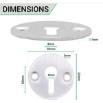 Keyhole Escutcheon - 32mm - Satin Aluminium - tradefit - 3