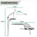 Yale Espagnolette Window Handle Straight - 40mm - Chrome - tradefit - 4
