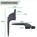 Yale Espagnolette Window Handle Straight - 40mm - Black - tradefit - 4