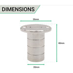 Brass Dust Socket for Flush Bolts - 20 x 35mm - Polished Nickel - tradefit - 3