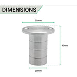 Brass Dust Socket for Flush Bolts - 20 x 38mm - Satin Chrome - tradefit - 3