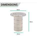 Brass Dust Socket for Flush Bolts - 20 x 38mm - Satin Nickel - tradefit - 3