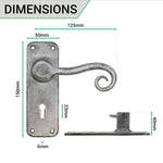 Iron Lever Curly Rustic Pewter Lock Set - tradefit - 3