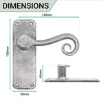 Iron Lever Curly Rustic Pewter Latch Set - tradefit - 3