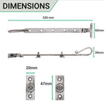 Iron Shepherd Crook Casement Stay Rustic Patina 300mm / 12inch - tradefit - 4