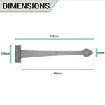 Arrow Head Door and Gate Hinge - 465mm/18inches - Black Antique Iron - tradefit - 3
