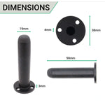 Projection Wall Mounted Door Stop - 90mm - Black Antique Iron - tradefit - 3