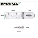 Heavy Secure Bolt On Hasp & Staple - 10 inch - Galvanised - tradefit - 4