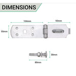 Heavy Secure Bolt On Hasp & Staple - 8 inch - Galvanised - tradefit - 4