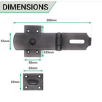 Hasp & Staple Swivel Pattern Heavy Duty - Black - 210x55mm - tradefit - 3