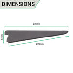 Twin Slot Shelving - Bracket - Black - 220mm - tradefit - 4