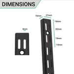 Twin Slot Shelving - Upright - Black - 710mm - tradefit - 4