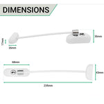 Cable Window Restrictor Mk2 With Fixings - 200mm - White - tradefit - 3