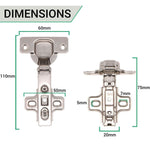 35mm Clip On Sprung Kitchen Cabinet Hinge - FULL OVERLAY 110 Deg c/w Screw on Plate - tradefit - 3
