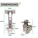 35mm Clip On Sprung Soft Close Kitchen Cabinet Hinge - INSET 165 Deg c/w Euro Screw on Plate - tradefit - 3