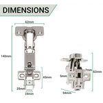 35mm Clip On Sprung Soft Close Kitchen Cabinet Hinge - INSET 165 Deg c/w Screw on Plate - tradefit - 3