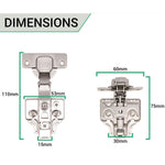 35mm Clip On Sprung Soft Close Kitchen Cabinet Hinge - FULL OVERLAY 110 Deg c/w Euro Screw on Plate - tradefit - 4