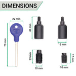 Locking Security Sash Window Stop Set - Pack of 2 with Key - Matt Black - tradefit - 4