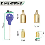 Locking Security Sash Window Stop Set - Pack of 2 with Key - Polished Brass - tradefit - 4