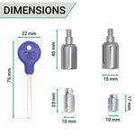 Locking Security Sash Window Stop Set - Pack of 2 with Key - Polished Chrome - tradefit - 4
