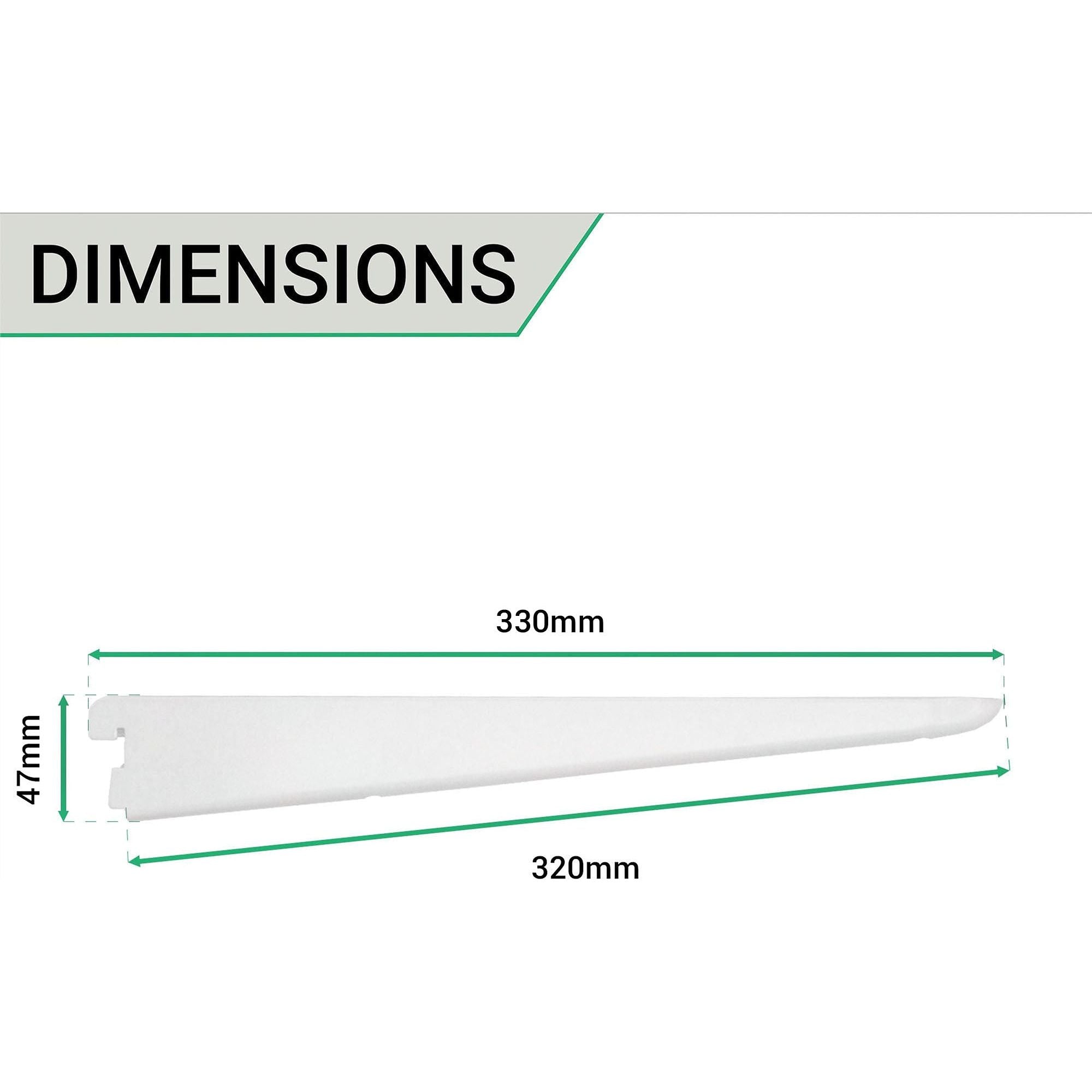 Twin Slot Shelving Bracket White 320mm tradefit