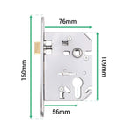 Return To Door Lever on Rose - 19 x 52mm - Satin Aluminium - 19mm Euro Double Cylinder Lock Pack - tradefit - 6