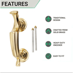 Doctor Door Knocker Slimline Polished Brass - tradefit - 3