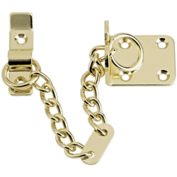 Door Chain Lock Guard for Narrow and Standard Frames - Brass - tradefit