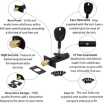 Concealed Door Security Rack Bolts Pack of 2 + 2 Keys - 61mm - Satin Chrome - tradefit - 2