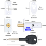 Concealed Door Security Rack Bolts Pack of 2 + 2 Keys - 61mm - Satin Chrome - tradefit - 3