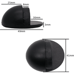 Oval Floor Mounted Door Stop - Self Adhesive - Matt Black - tradefit - 3