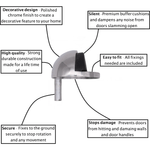 Oval Floor Mounted Door Stop - Screw Fixing - Polished Chrome - tradefit - 3