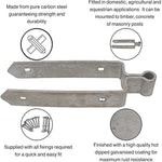 Field Gate Hinge Set Double Strap Hook On Plate - (18