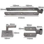 Field Gate Hinge Set Double Strap Hook On Plate - (18