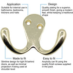 Double Robe Hook - Brass Plated - Pack of 4 - tradefit - 2